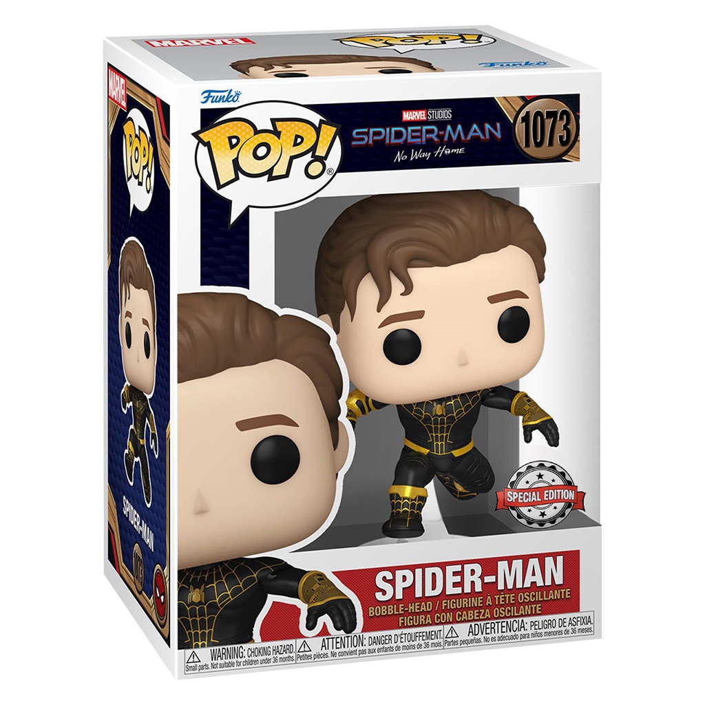 FUNKO POP MARVEL SPIDER-MAN: NO WAY HOME EXCLUSIVE - SPIDER-MAN (BLACK & GOLD SUIT) 1073 - Imagem 3